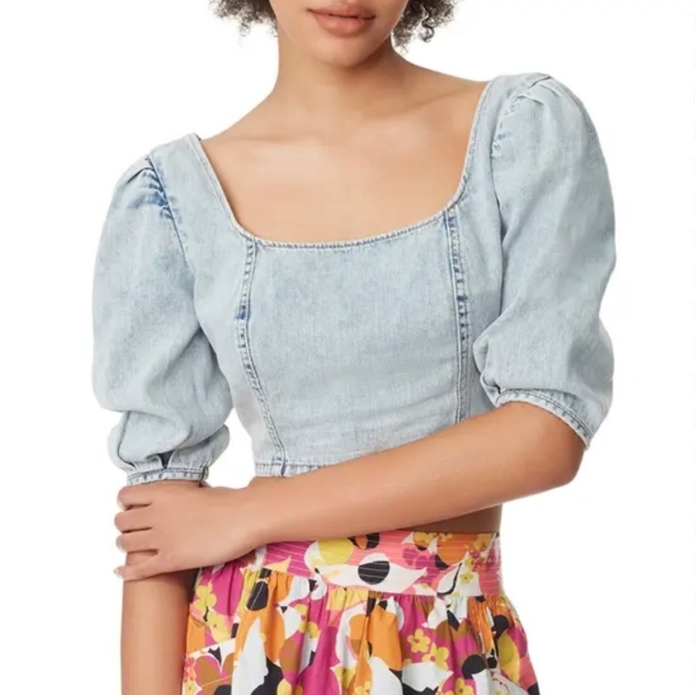 Circus by Sam Edelman Light Blue Denim Crop Top